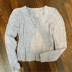 lavender anthropologie lace long sleeve top!